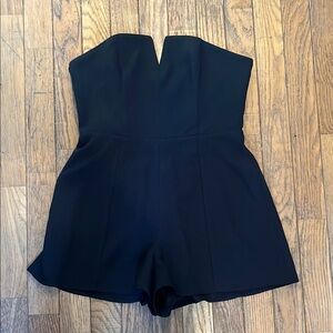 Black Strapless Romper